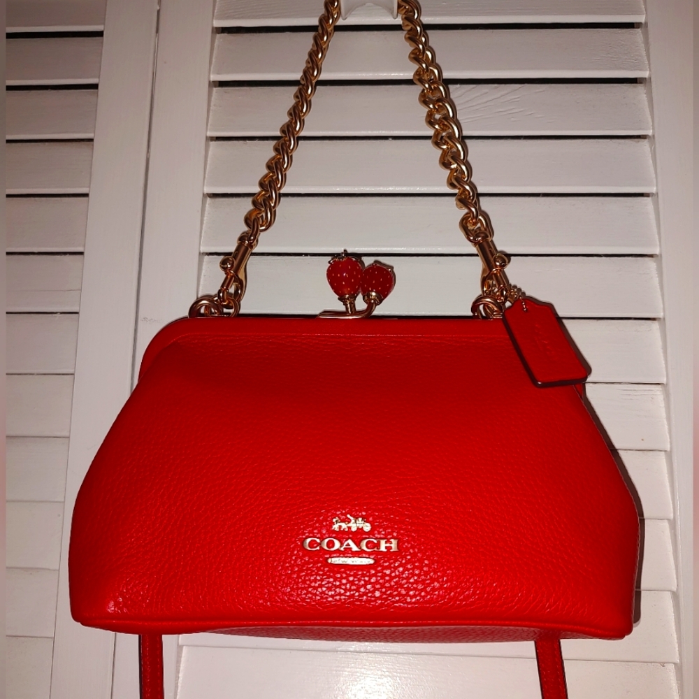 Coach Nora Kisslock Crossbody With Strawberry